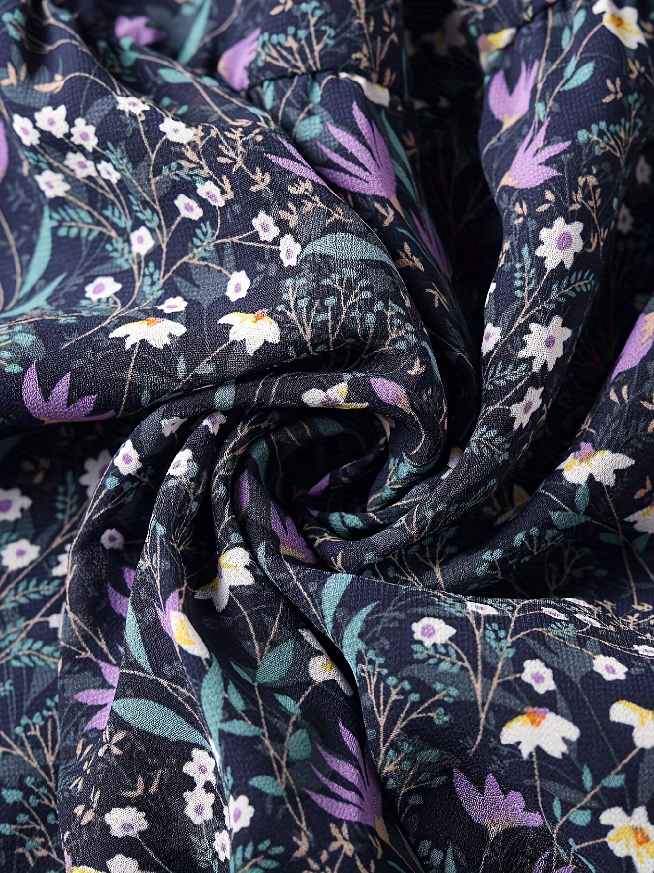 Elegant High-Waisted Floral Chiffon Midi Skirt, Loose And A-Line Chiffon Skirt