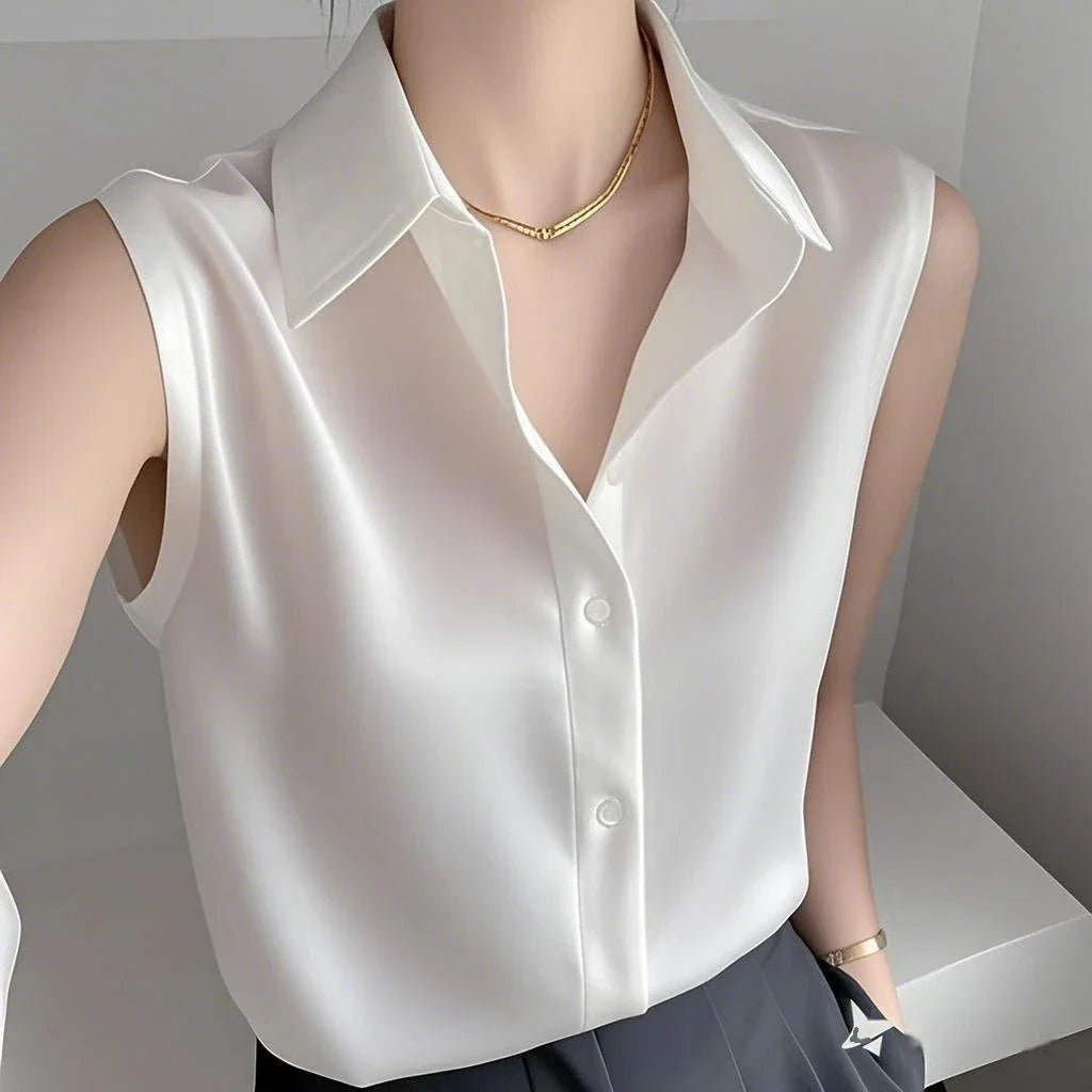 Aiyana Satin Sleeveless Blouse