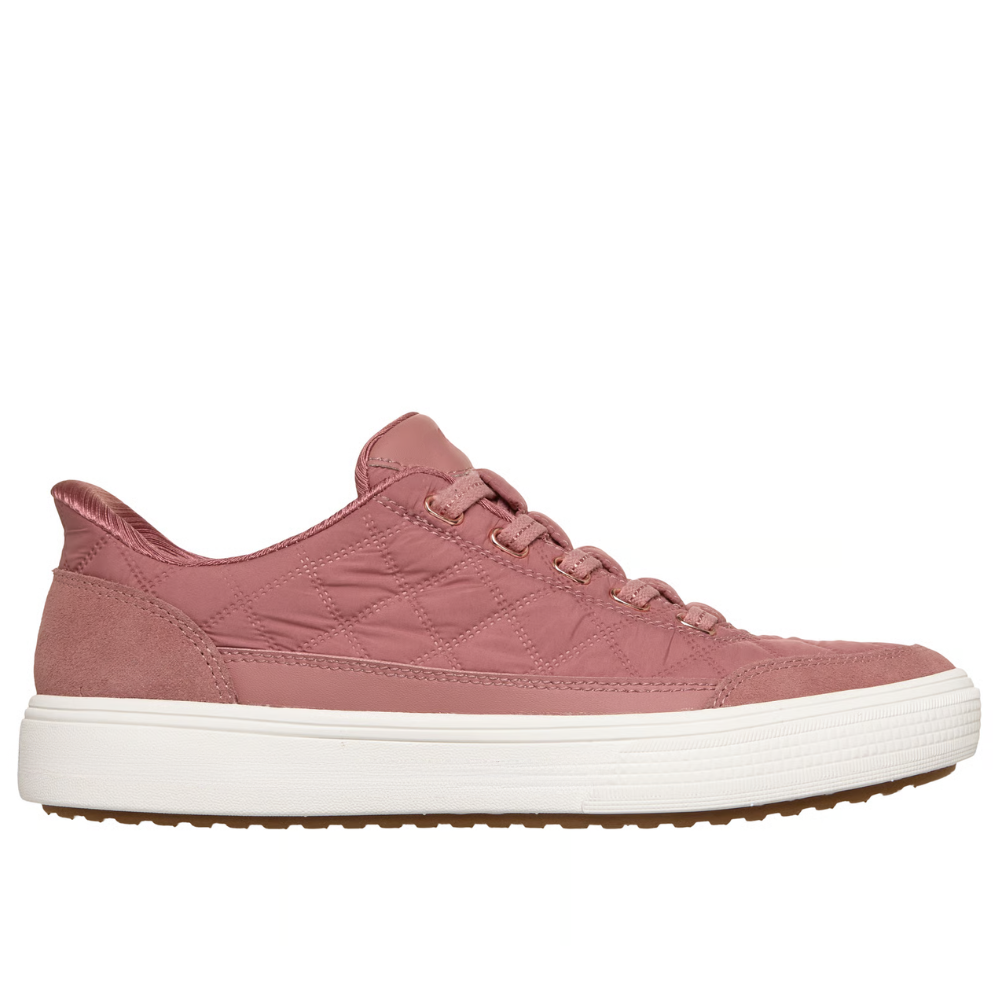 Comfortable Trainers for Women with Quilted Suede Panel Lace Up Low Top Cupsole Style