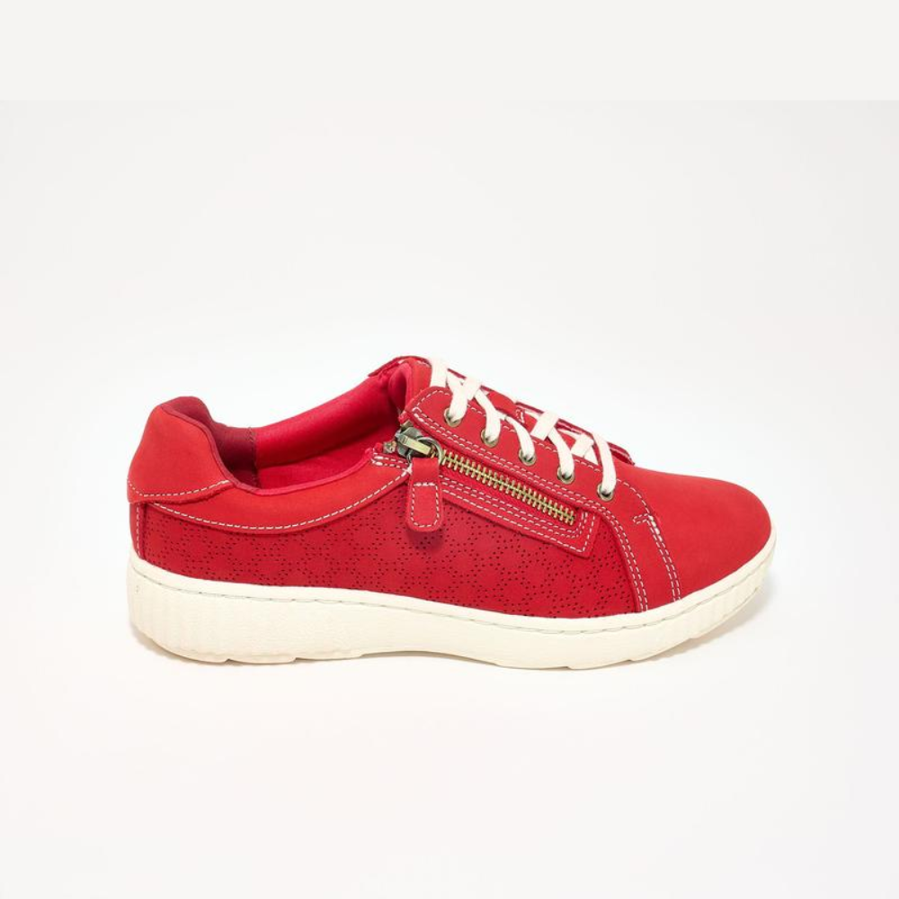 Comfortable Trainers for Women with Lace Up Side Zip Cushioned Low Top Casual Style