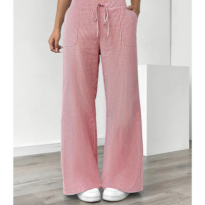 Amber | Striped Pant With Pockets