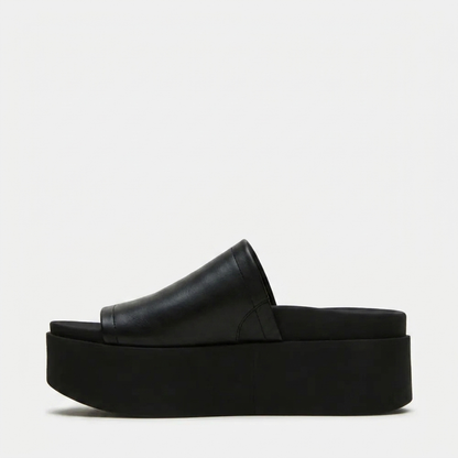 Comfortable Platform Sandals for Women with Wide Single Band Chunky Flatform Slide Style