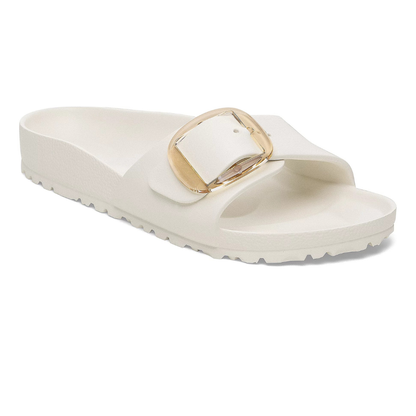 Comfortable Slides for Women with Single Buckle Strap Contoured Footbed Waterproof Slide Style
