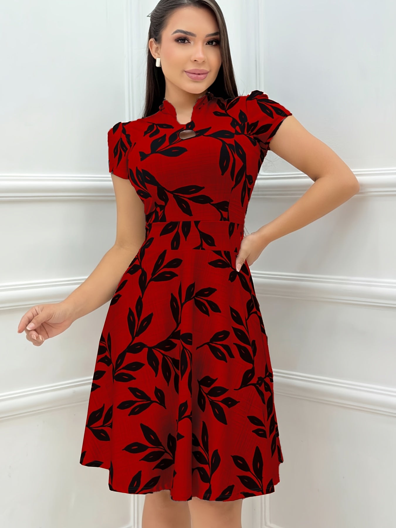 Women's Dress with Rolled-up Sleeves, Loose Doll-style - Elegant Gospel Fashion Print Chain Sleeveless Dress, Suitable for Daily Wear, Evening, Casual Travel, and Nighttime Outfits