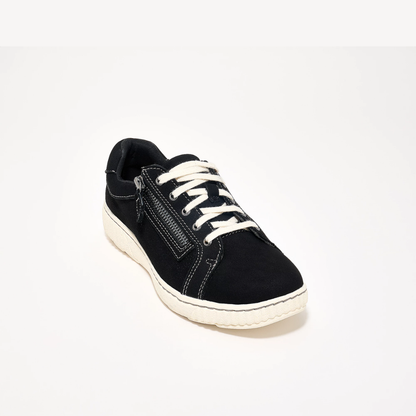 Comfortable Trainers for Women with Lace Up Side Zip Cushioned Low Top Casual Style