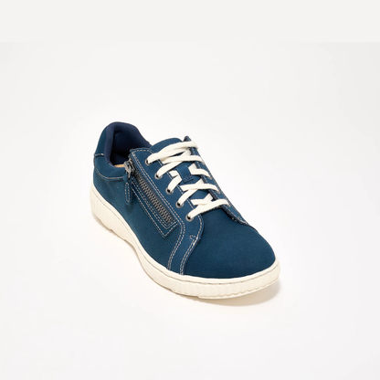 Comfortable Trainers for Women with Lace Up Side Zip Cushioned Low Top Casual Style