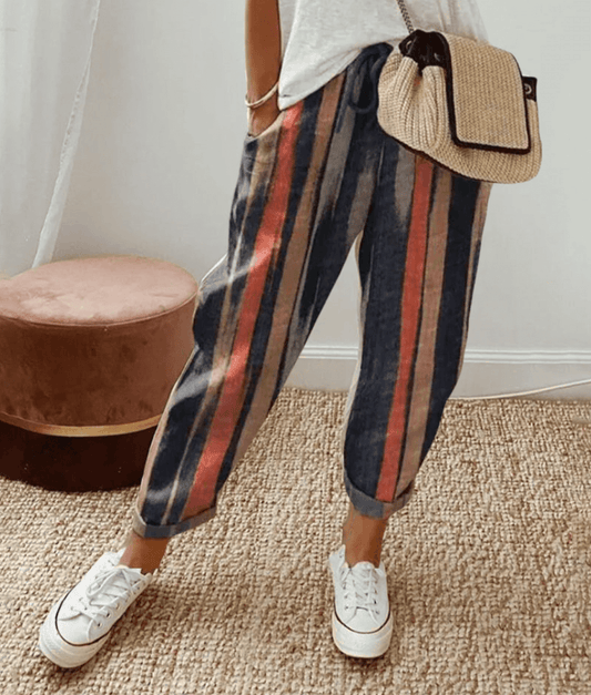 Effortless Linen Jogger Pants for Women with Drawstring Waist Cuffed Ankle Relaxed Casual Style