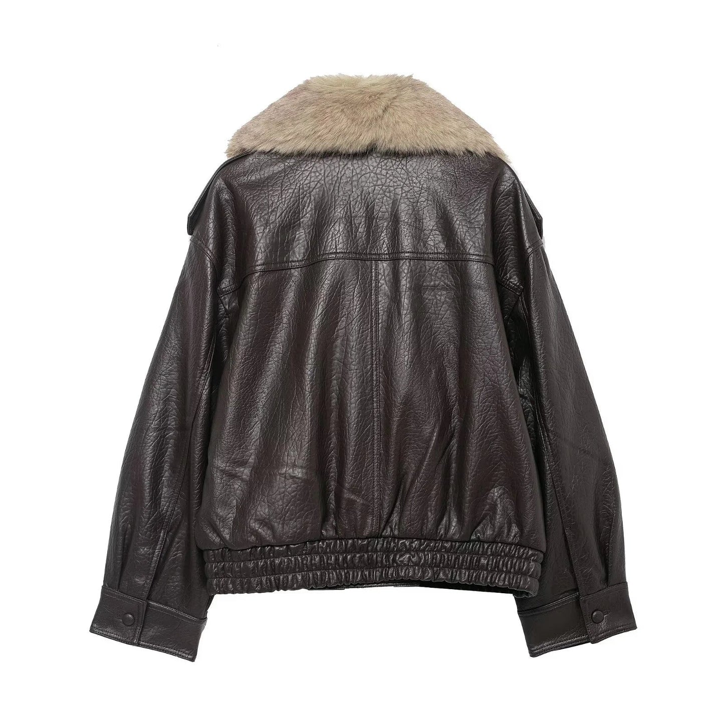 Soerana Faux Leather Jacket