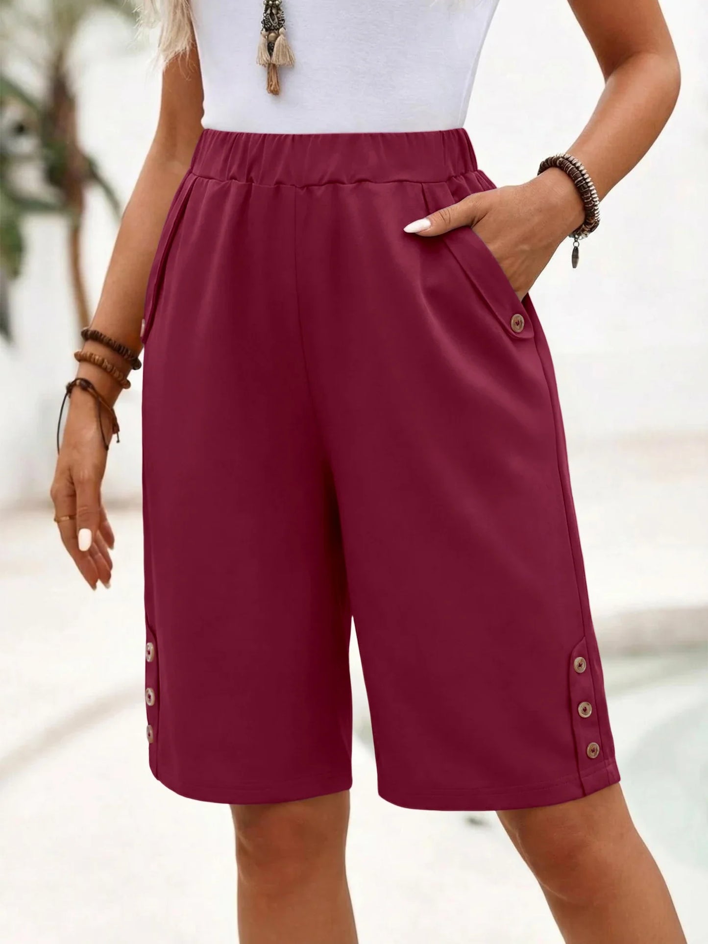 Damen Bermudas Mit Taschen | Knielang