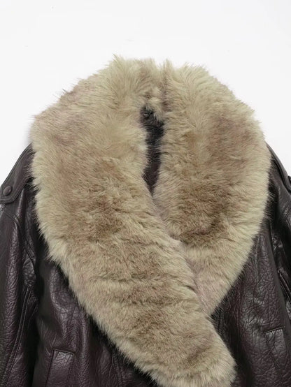 Soerana Faux Leather Jacket