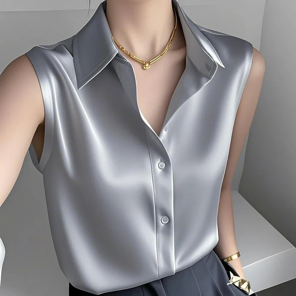Aiyana Satin Sleeveless Blouse