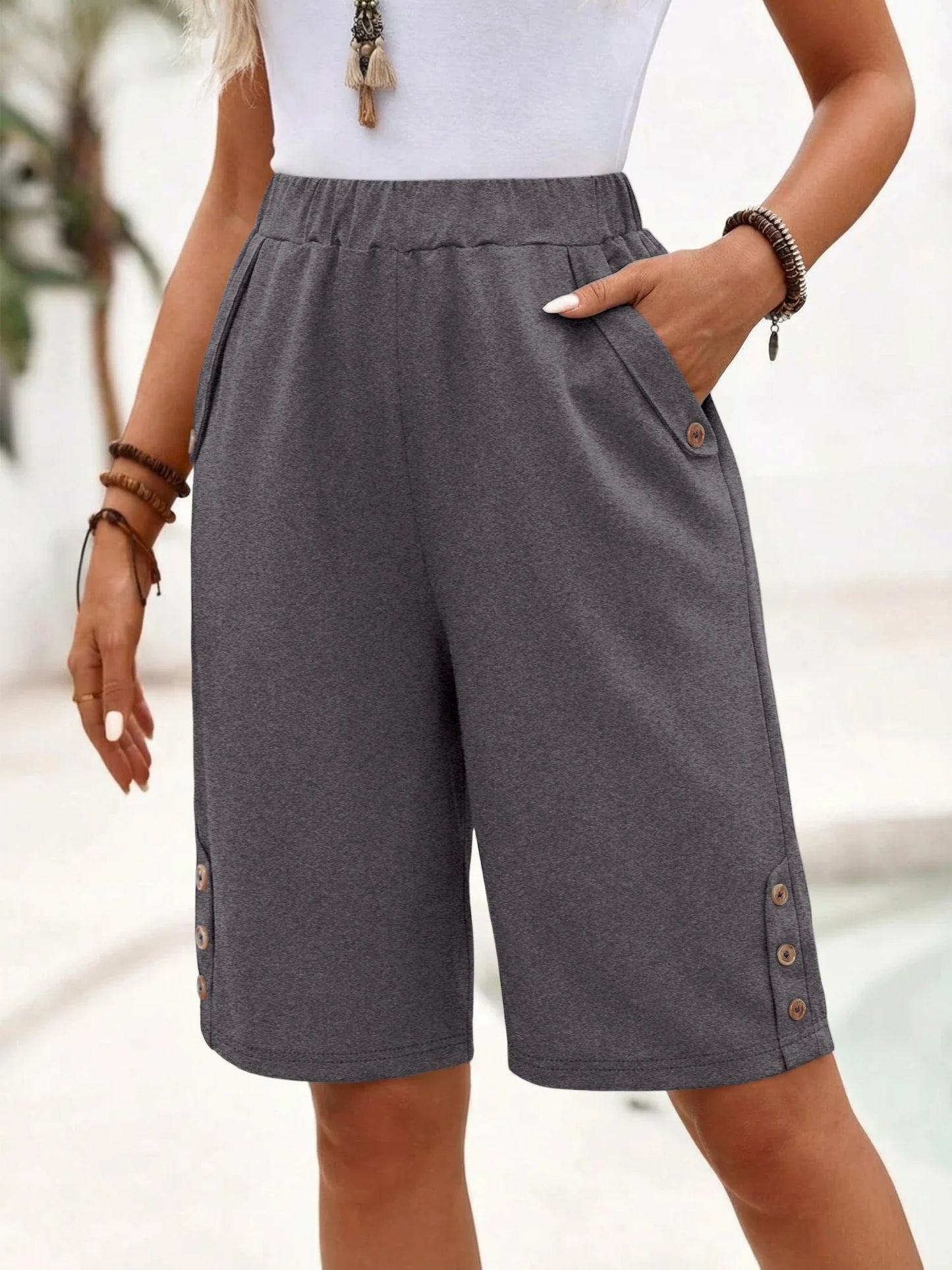Damen Bermudas Mit Taschen | Knielang