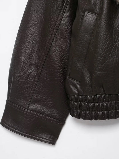 Soerana Faux Leather Jacket