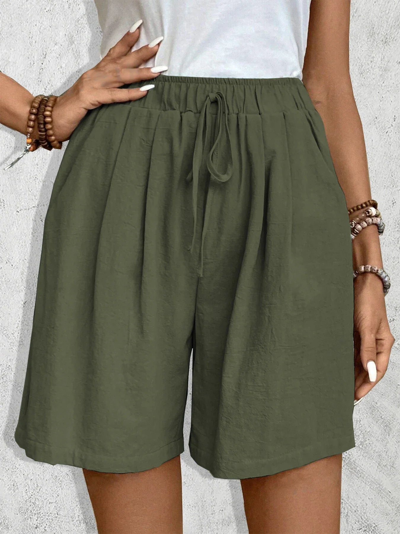 Damen Bermudas Weites Bein | Mit Kordelzug