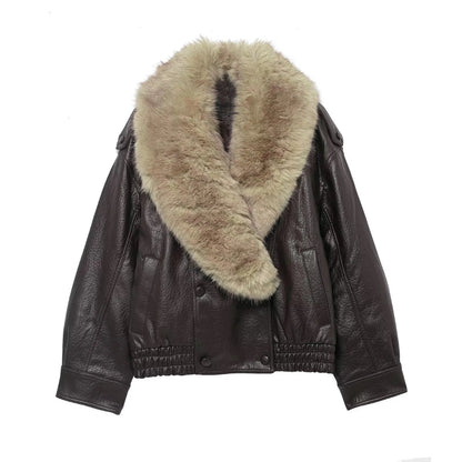 Soerana Faux Leather Jacket