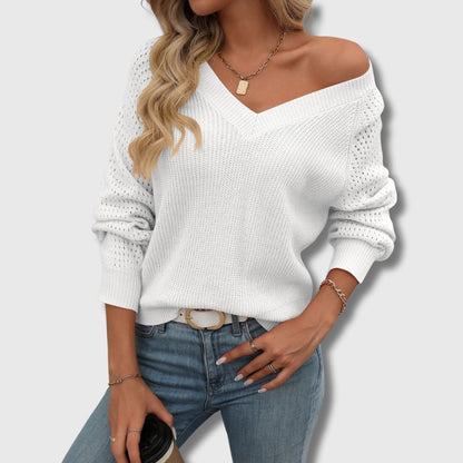 Jade | Elegant V-Neck Sweater