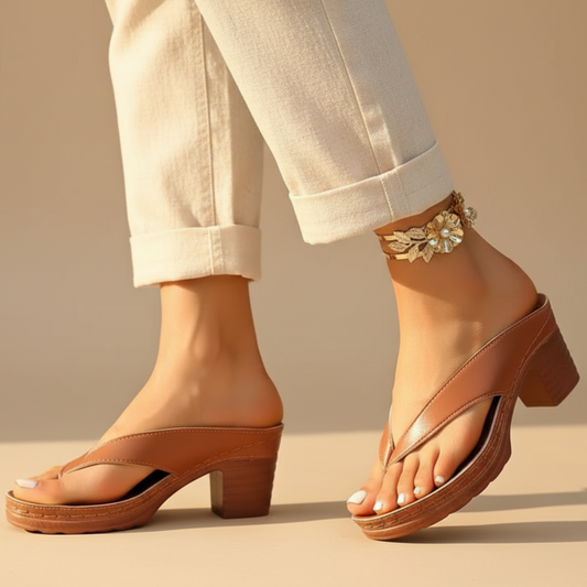 Effortless Platform Flip Flop Sandals for Women with Chunky Block Heel Thong Strap Wedge Style