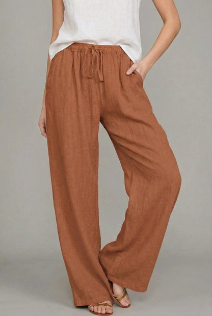 Anora | Women's Wide Leg Drawstring Elastic Waist Pants