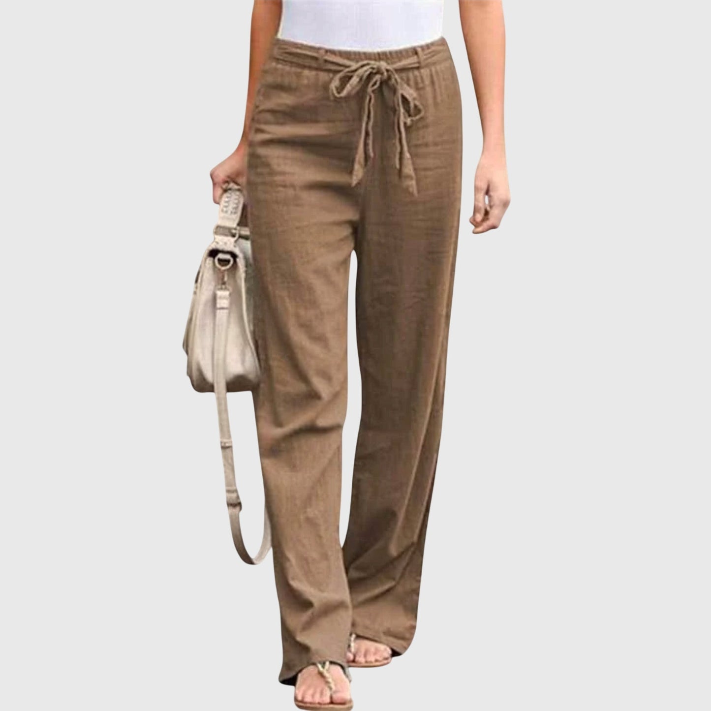 Dessa | Women's Belted High Waist Wide Leg Pants