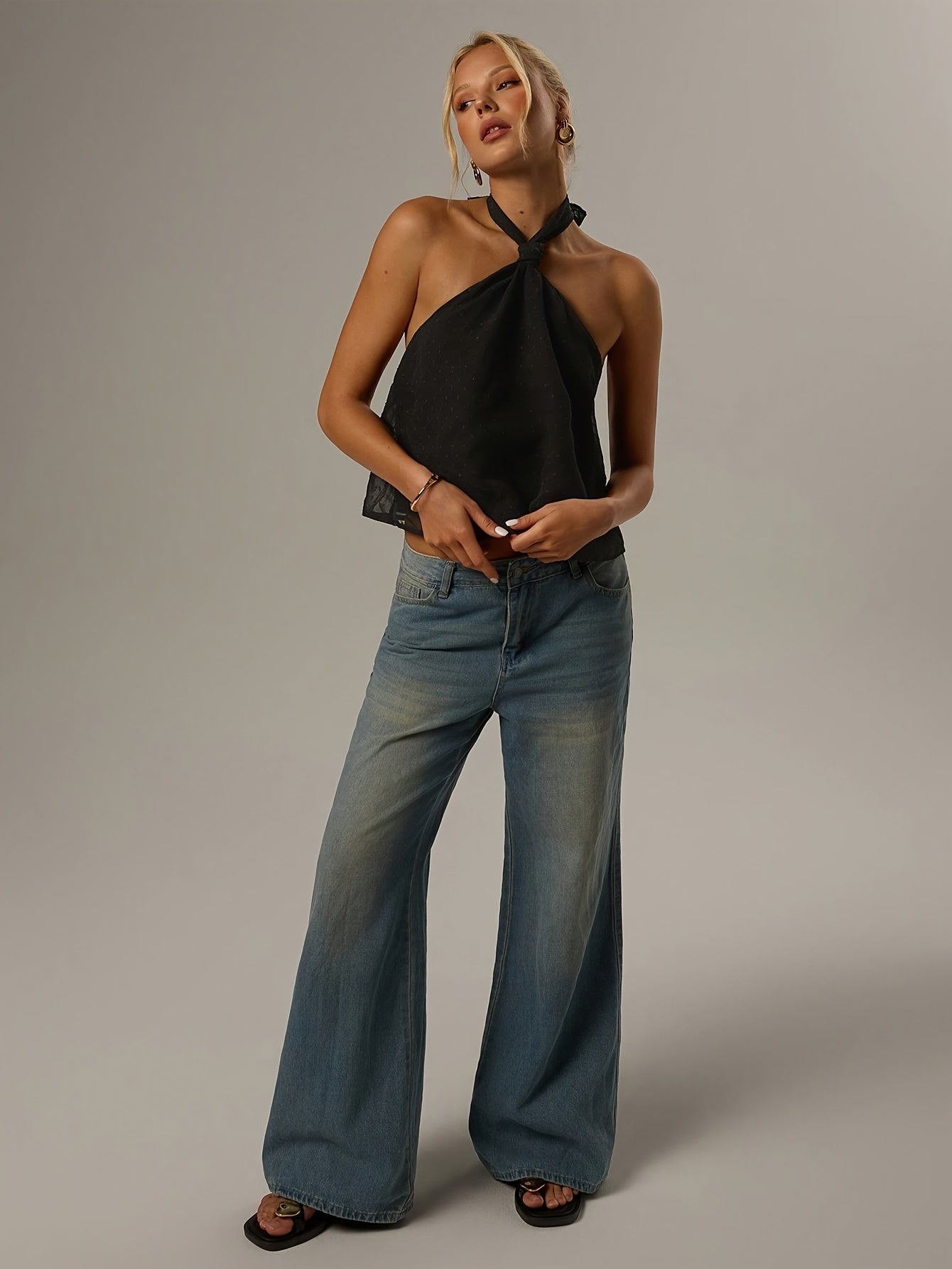 Targeted - Women'S Spring/Summer Solid Color Sexy Minimalist Casual Daily Wear Sleeveless Slim Fit Halter Top Vest