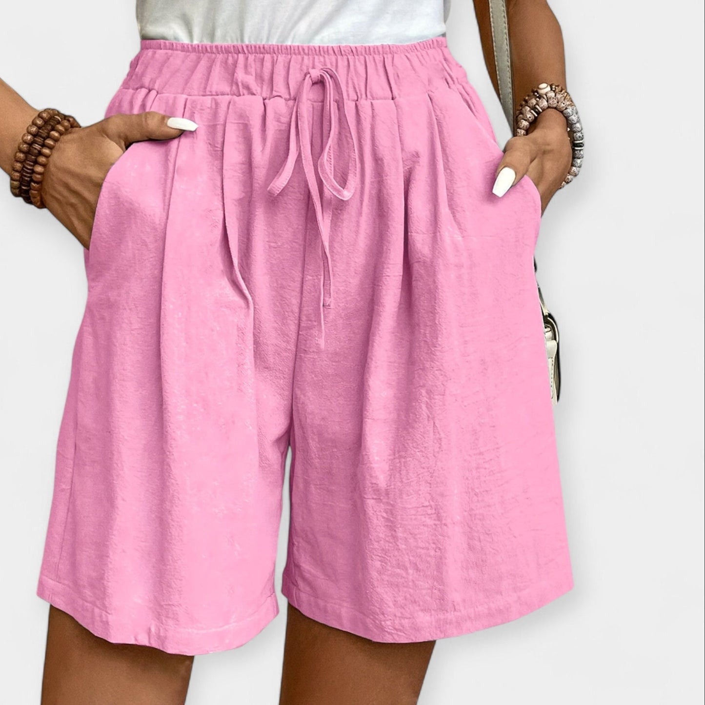 Priya | Women's Elastic Waist Drawstring Shorts