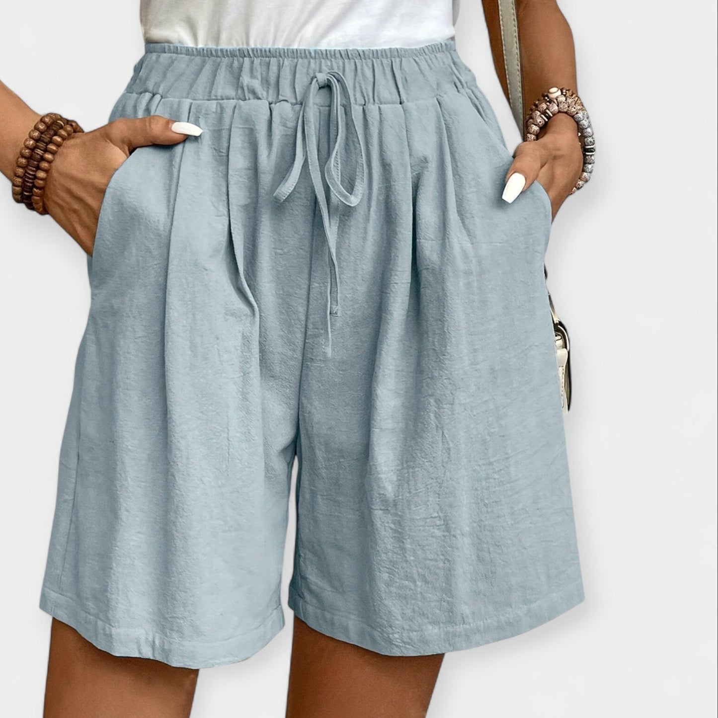 Priya | Women's Elastic Waist Drawstring Shorts