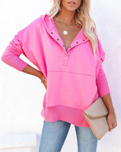 Waverly | Women's Oversized Henley Pullover Hoodie