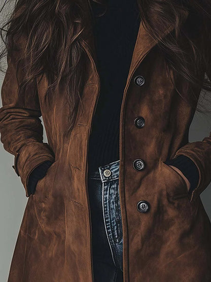 Amelia | Women's Double-Breasted Trench Coat Classic Vintage Style