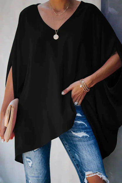 Madison | Women's Oversized Batwing-Sleeve V-Neck Tunic Top