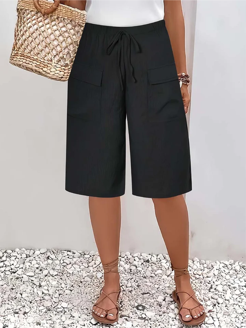 Wren | Women's Wide Leg Drawstring Bermuda Shorts