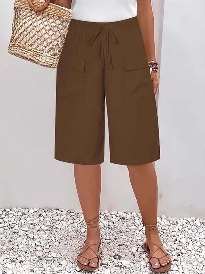 Wren | Women's Wide Leg Drawstring Bermuda Shorts